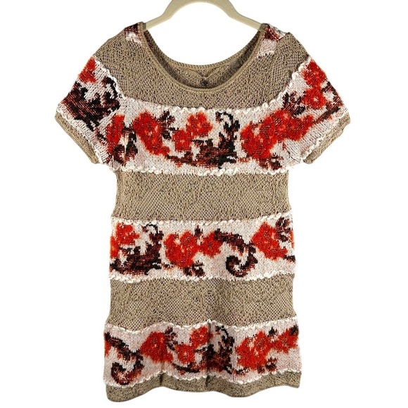 Anthropologie Knitted & Knotted Banded Bouquet Sweater Tunic Women's XS Alpaca‎ - Picture 1 of 8